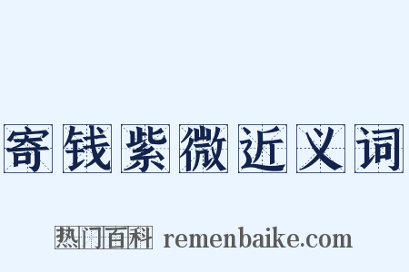 寄钱紫微近义词是什么意思的图片